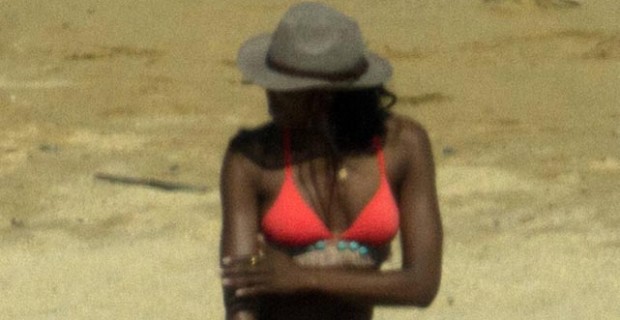 Naomi Campbell Orange Bikini Greece